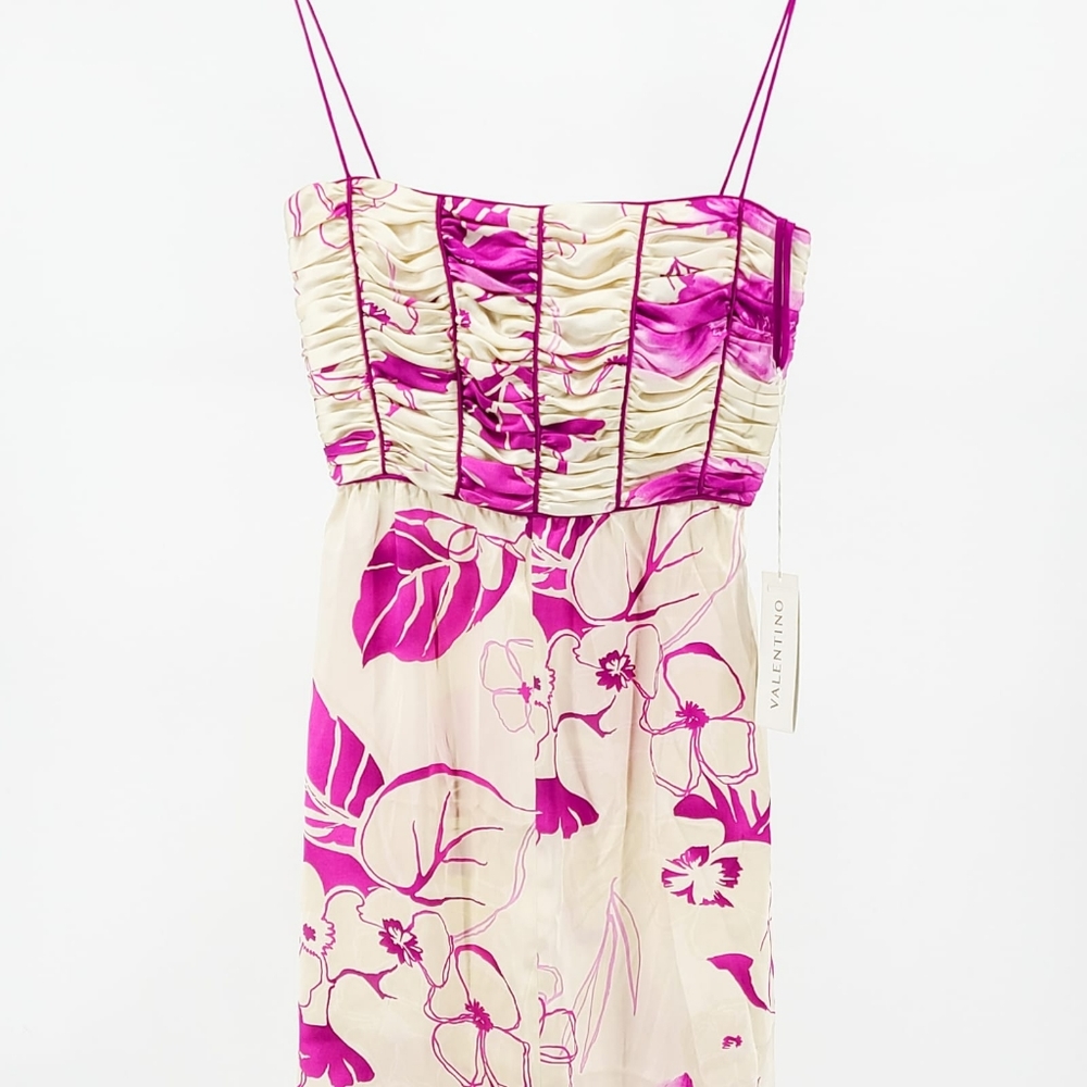 Valentino Womens Floral Dress Pink White NWT 6